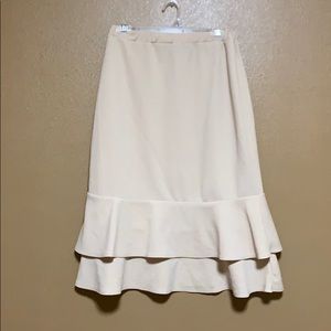 Dress Like an Angel Nude Midi Ruffle Skirt